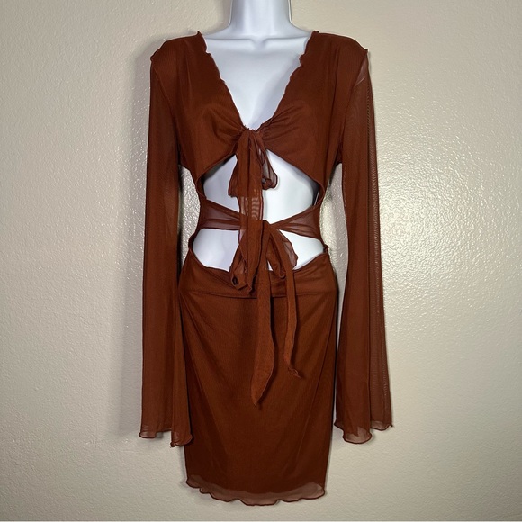 Princess Polly Baewatch Mini Dress in Brown - Picture 2 of 7